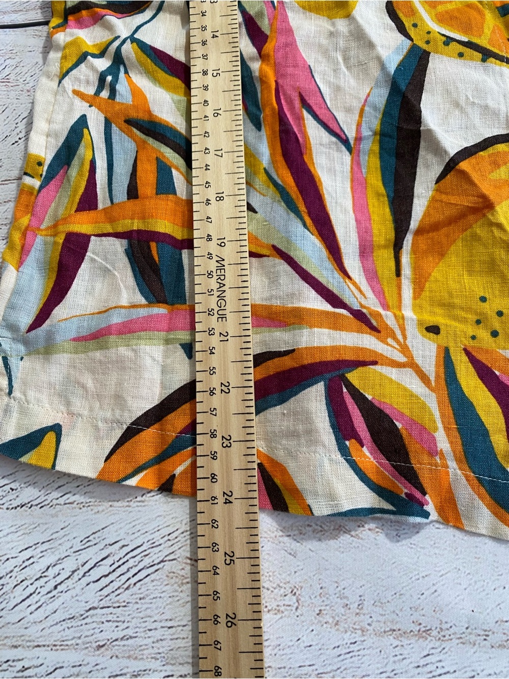 C&C California Linen Multicolour Leaf-Print Button Tank Top Large - Picture 10 of 11